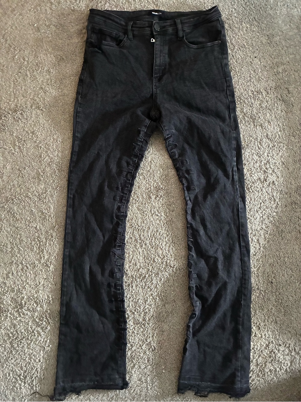 Slim Black Skinny Jeans with Inner-Seam Detail